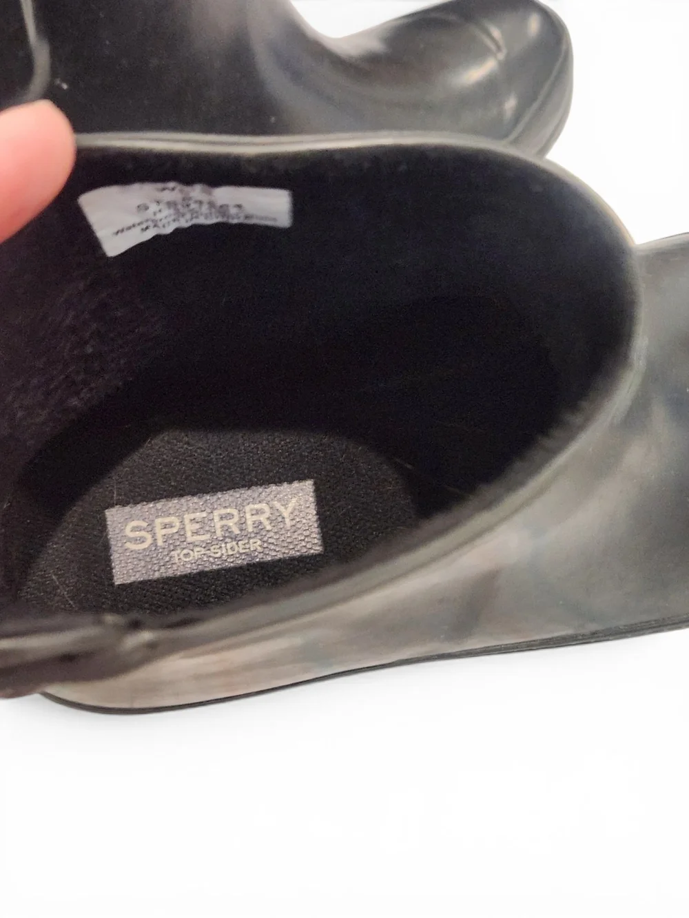 Sperry Black Ankle Rain Boots